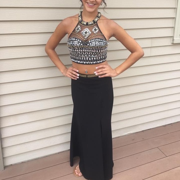 formal dress with flat sandals